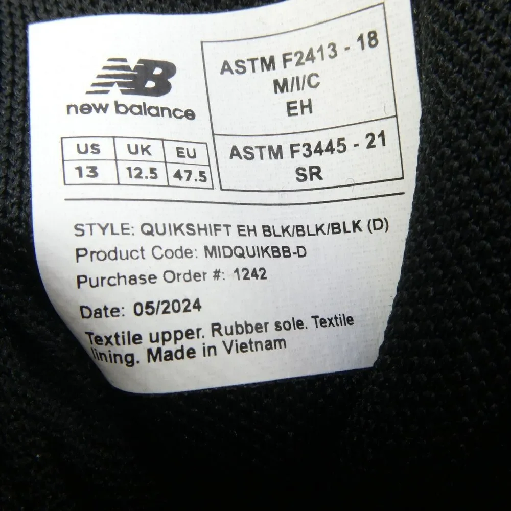 New Balance Quikshift Men's 13 Composite Toe Electrical Hazard Athletic Work Sho